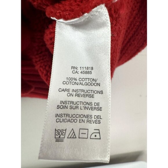 Vintage Vibes Michael Kors Y2K Womens XL Chunky Button Red Cable Knit Cardigan - Picture 5 of 8